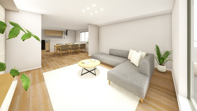 【完成予想図】 | 大井6丁目＿売地B区画 | 建物プラン例（B号地）リビング
