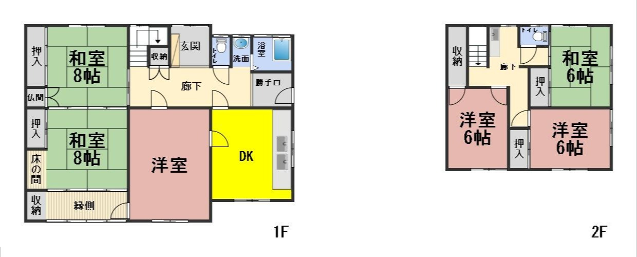 ６６５９３　岐阜市長良中古戸建ての間取り