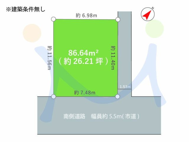 新潟市中央区関屋田町3丁目の区画図