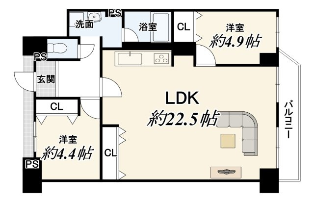 【ReDream】ライオンズマンション淀リバーサイドの間取り