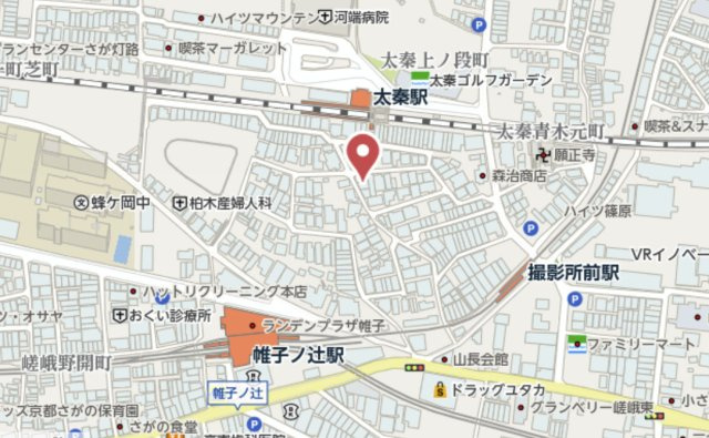 京都市右京区太秦上ノ段町　新築戸建の地図