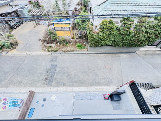 流山市富士見台１丁目新築戸建【新川小学校：8分】の展望|バルコニーより道路側眺望・南道路で日当たり良好♪