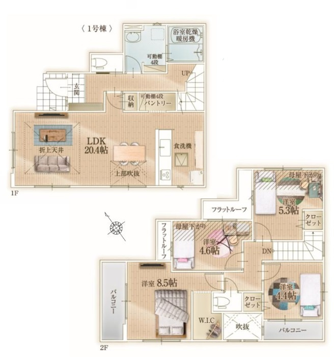 ◎茅ヶ崎市松が丘2丁目　新築戸建　1号棟の間取り|4LDK☆