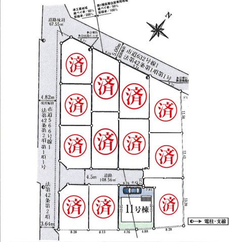 東村山市秋津町　新築戸建の区画図