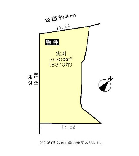 常滑市山方町8丁目　売り土地の土地図