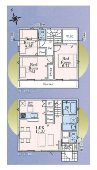 【間取り】 | 西東京市住吉町１丁目　新築戸建て　２号棟 | 3LDK・土地面積100.02ｍ2・建物面積78.96ｍ2