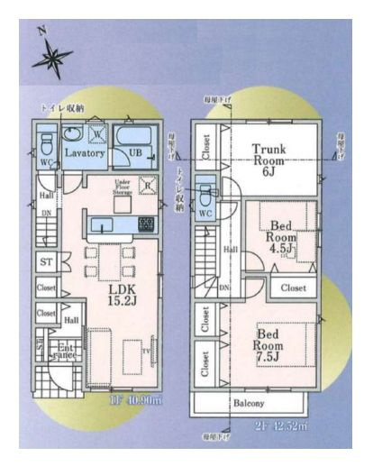 【間取り】 | 西東京市住吉町１丁目　新築戸建て　４号棟 | 2SLDK・土地面積107.52ｍ2・建物面積83.42ｍ2