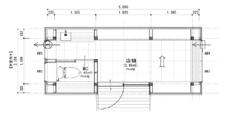 大津市本宮２丁目の店舗事務所の間取り