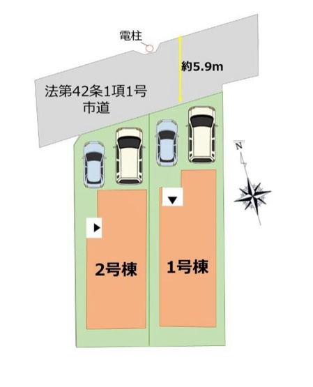 【区画図】 | 福岡市南区寺塚2丁目1期　2号棟（全2棟）【仲介手数料無料・0円】 | 区画図です。2号棟