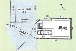 【区画図】 | 寒川町一之宮　新築分譲住宅　全1棟  | 配置図