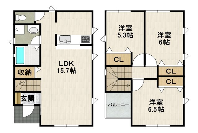 グリーンメゾン山本B棟の間取り
