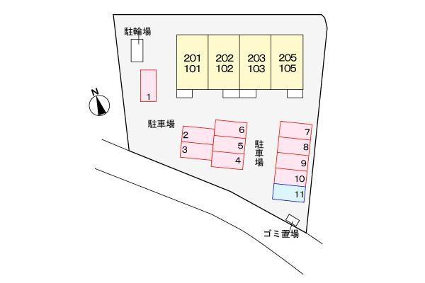 カーサフォレスタの駐車場