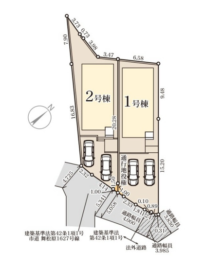 【区画図】 | 福岡市東区舞松原5丁目　2号棟（全2棟）【仲介手数料無料・0円】 | 区画図です。2号棟