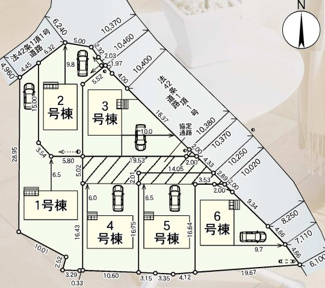 【区画図】 | 二本松市郭内2丁目新築一戸建て6棟