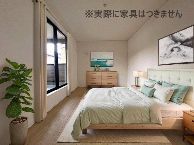 新築戸建・新築建売　二本松市郭内第5　二本松北小・二本松第一中の洋室|画像はバーチャルホームステージングの加工による演出で、実際の家具は付きません。