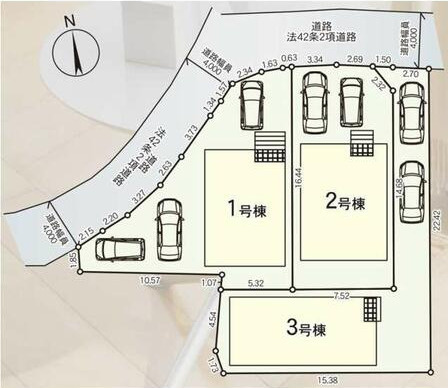 宮ノ陣5丁目新築戸建の区画図