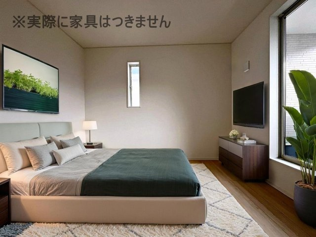 新築戸建・新築建売　二本松市郭内第5　二本松北小・二本松第一中の洋室|画像はバーチャルホームステージングの加工による演出で、実際の家具は付きません。