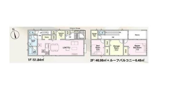 宮ノ陣５丁目新築戸建の区画図