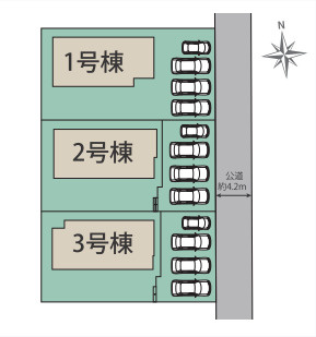 【区画図】 | 福岡市東区美和台5丁目2期　1号棟（全3棟）【仲介手数料無料・0円】 | 区画図です。1号棟