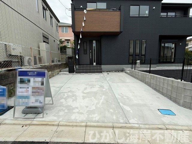 茅ヶ崎市堤　新築戸建の駐車場|5月23日撮影　工事中　駐車スペース