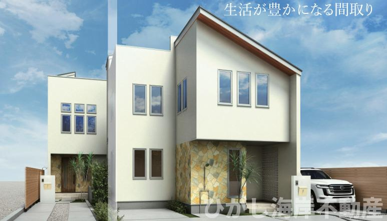 藤沢市本鵠沼４丁目　新築戸建　全3棟の外観パース|イメージパスですので実際のものと多少異なります