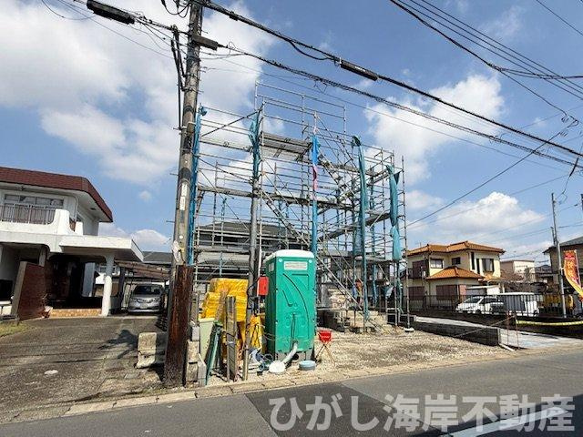 平塚市東真土３丁目　新築戸建の外観|3月28日撮影　建築中　現地外観