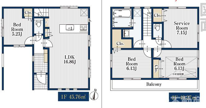 平塚市中堂　売地　全２区画の参考プラン|3区画参考プラン