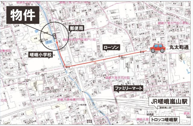 嵯峨釈迦堂大門町 新築一戸建（JR嵯峨嵐山駅徒歩8分）の地図|JR山陰本線「嵯峨嵐山」駅徒歩8分。通勤通学にも便利な立地です。