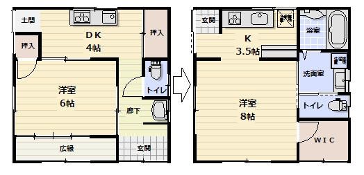 上福原5丁目中古戸建+離れの間取り|【付属建物】
離れは令和3年にリノベーションし、水廻りも新調済みとなります。
