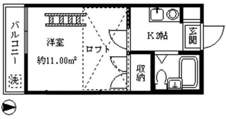 ライフピアM＆N　の間取り|ロフトが付いた１Ｋタイプ☆