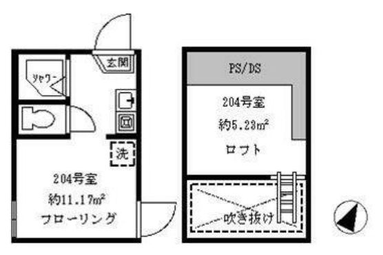 フェリスロッサの間取り|ロフト付のワンルーム★