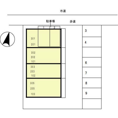 岩田マンション203の区画図