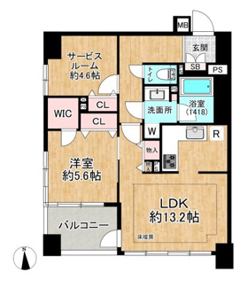 【間取り】 | グランディ市谷柳町 | 南向き・日当たり・眺望良好な１SLDK！2018年に室内大規模リフォーム履歴有りのため室内状況良好！