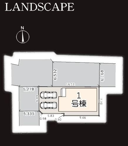 座間市栗原中央4丁目新築戸建て　1号棟の区画図|区画図「座間市栗原中央4丁目新築戸建て　1号棟」