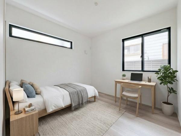 横浜市戸塚区南舞岡２丁目の新築一戸建の洋室|本画像はAIがCGで家具作成しており、実際の現地に家具は設置されておりません。また、販売価格に家具等は含まれておりません。