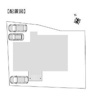 上田市岩下　中古戸建の区画図|敷地内にカースペース3台分（車種による）があります。