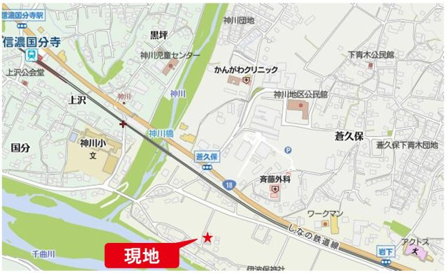 上田市岩下　中古戸建の地図|現地位置や周辺環境のイメージを確認できる案内図です。