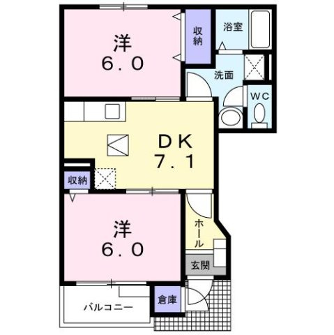 【間取り】 | プリムヴェール　Ｂ