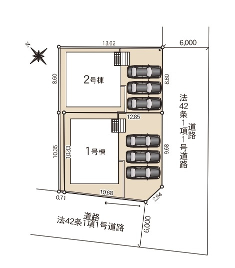 NEW【いわき市泉町第7　全2棟／1号棟】　■選べる最新家電！特別キャンペーン♪の区画図|全体区画図です。