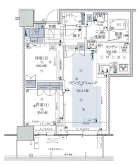 【間取り】 | グランドメゾン新梅田タワー THE CLUB RESIDENCE | 【間取り】シューズクローゼット付きの2LDKプラン！