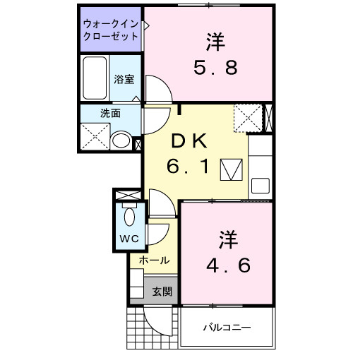 ヴィラ・かたかご　Ⅲの間取り
