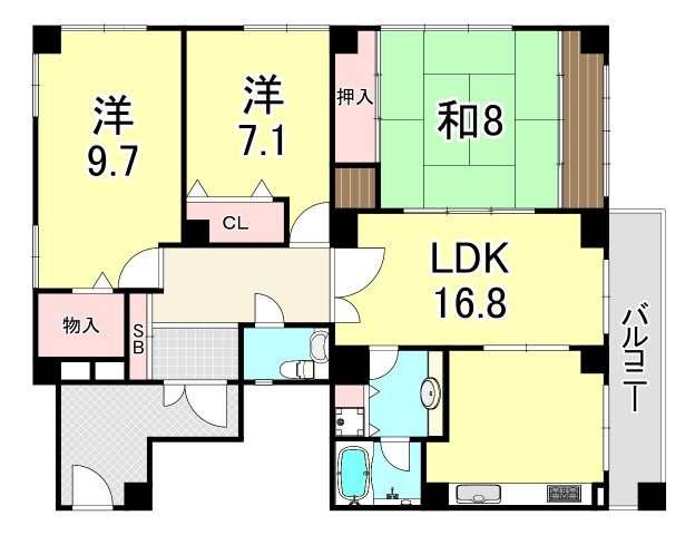 白鷹松下町マンションの間取り