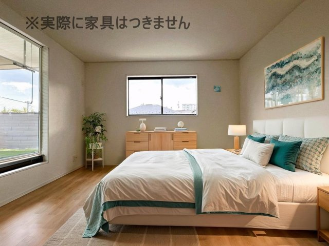 新築戸建・新築建売　二本松市郭内第5　二本松北小・二本松第一中の洋室|画像はバーチャルホームステージングの加工による演出で、実際の家具は付きません。