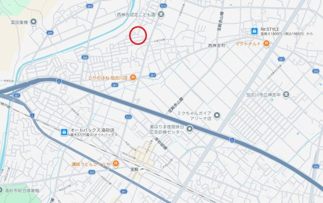 加古川市西神吉町岸　　中古戸建の地図