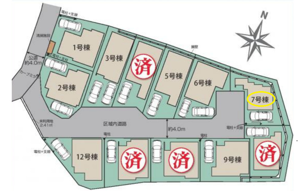 新築/朝霞市根岸台７丁目　全１２棟の区画図|利便性が魅力の立地に１２区画の大型開発分譲地