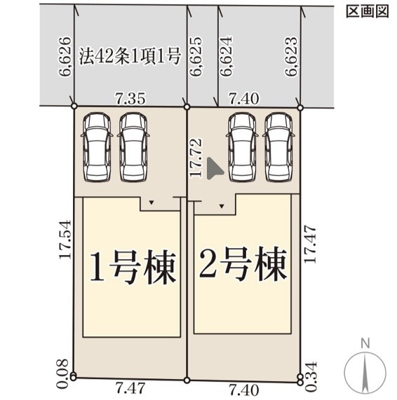 リーブルガーデン奈良市南京終町5丁目の区画図