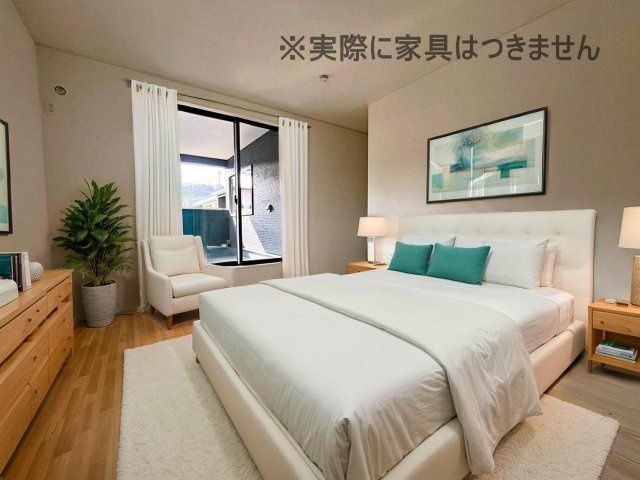 新築戸建・新築建売　二本松市郭内第5　二本松北小・二本松第一中の洋室|画像はバーチャルホームステージングの加工による演出で、実際の家具は付きません。