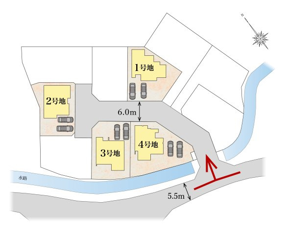 朝倉市頓田　新築戸建【3号地】の区画図