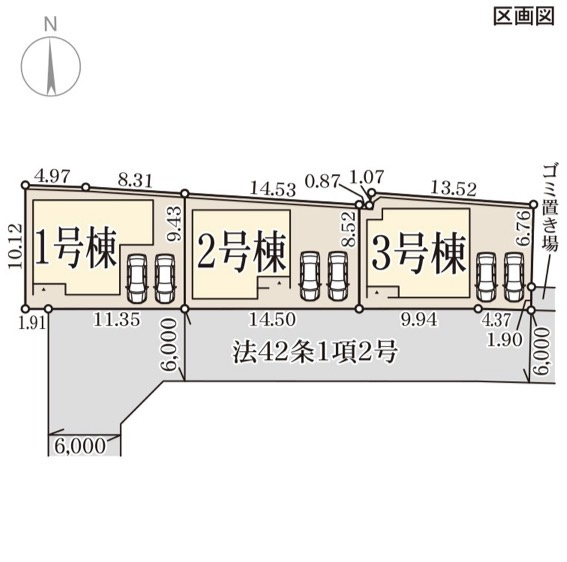 リーブルガーデン奈良杏町3期の区画図