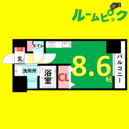 パルティール金山　名古屋市賃貸　仲介手数料無料の間取り